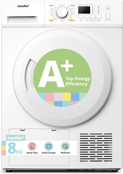 COMFEE' 8kg Heat Pump Tumble Dryer Energy Class A+ White CFG09EH80/W-UK