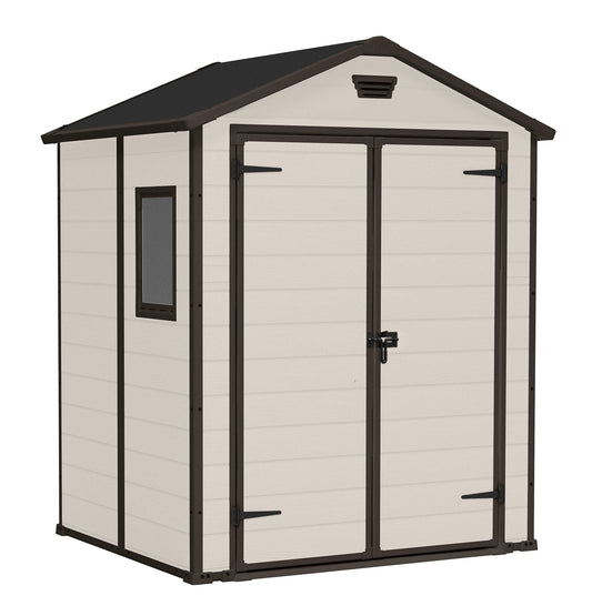 6 x 5ft Apex Garden Storage Shed with Double Doors, Window & Floor