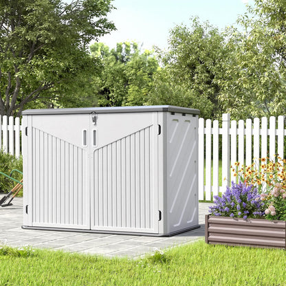 Large Outdoor Plastic Garden Storage Box with Hinged Lid