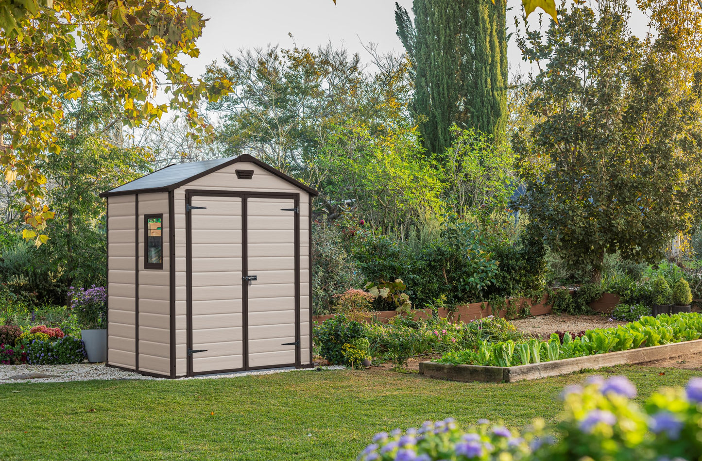 6 x 5ft Apex Garden Storage Shed with Double Doors, Window & Floor