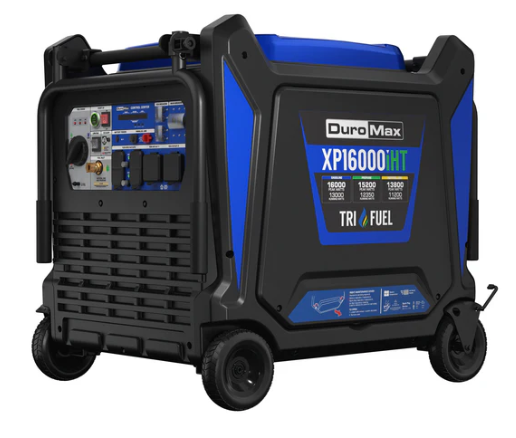DuroMax 16,000 Watt Portable Tri Fuel Inverter Generator - Quiet, Low THD